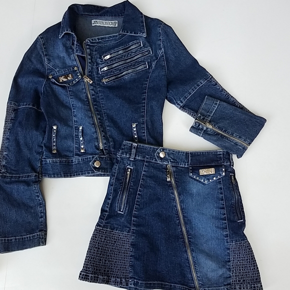 kriza Jackets & Blazers - Kriza festival jeans 2 piece  jacket/skirt Europe